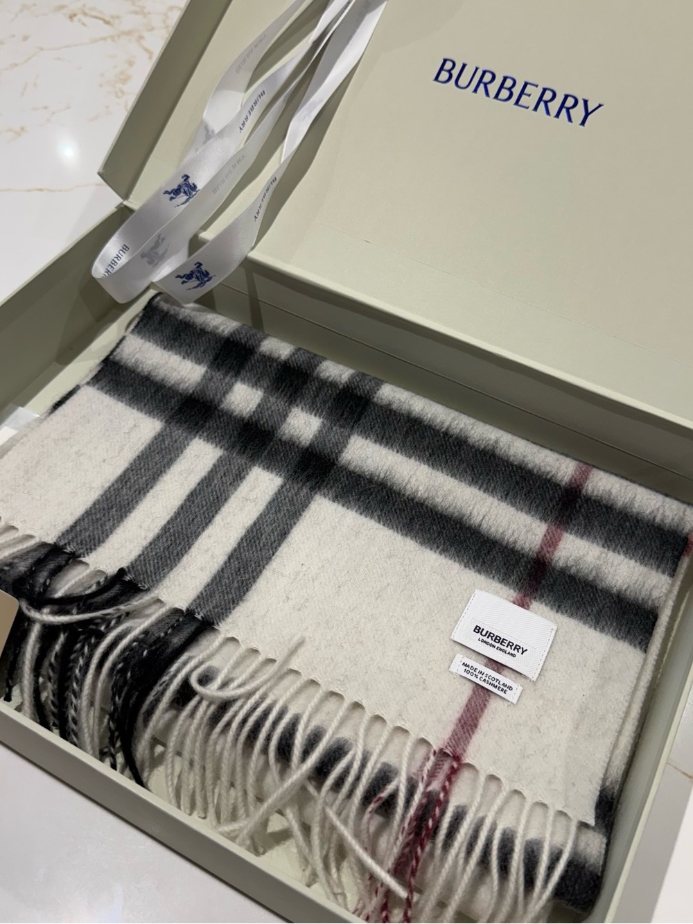 Burberry Check Cashmere Scarf